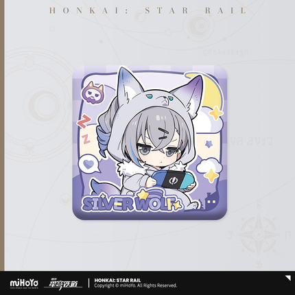 HSR Girls' Dorm Chibi Series Square Badge - Silver Wolf