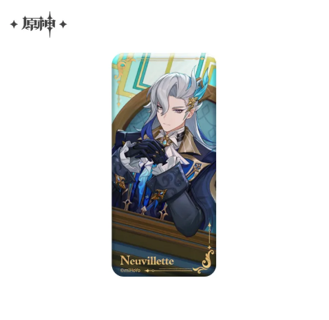 GI Genshin Impact Themed Series Square Badge"To the Stars Shining in the Depths" (Version B) - Neuvillette